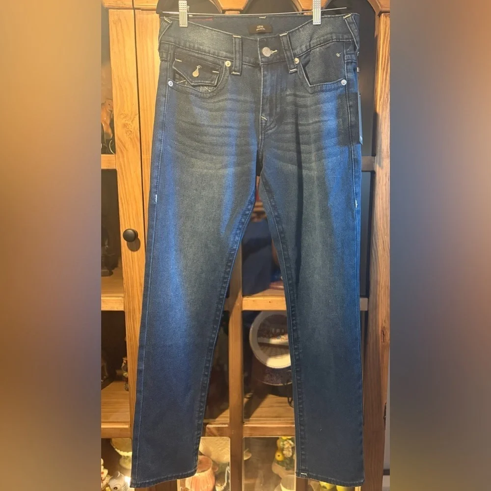 True Religion Geno Relaxed Slim Jeans -  Big Tab Flap NWT 32x32